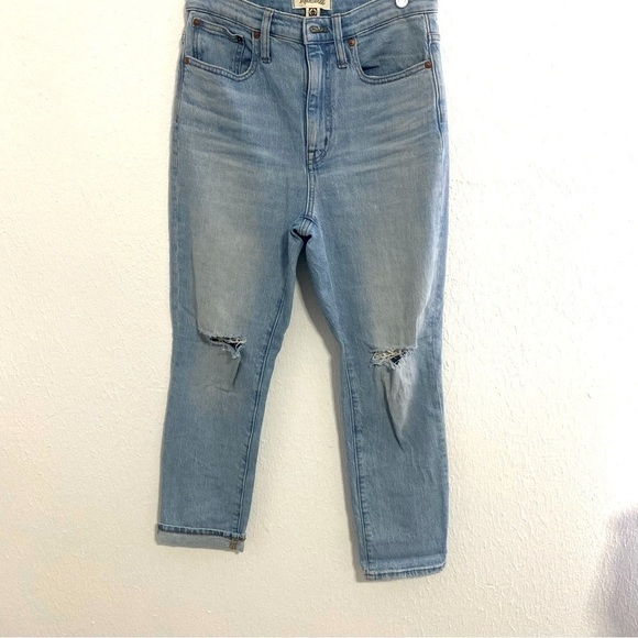 Madewell Jeans Size 26 The High Rise Slim Crop Boyjean Dumas Wash Ripped Edition - Picture 2 of 16